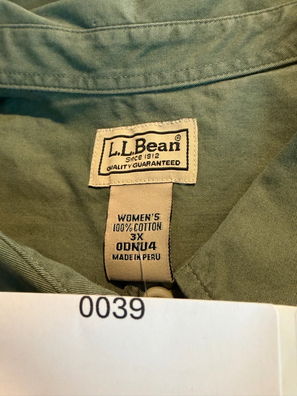 L.L. Bean Women's Olive Green Button-Front Shirt - Picture 6 of 6